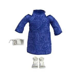 Journey Girls 18-Inch Doll Fashion Outfit Set Dark Blue Lace Dress NWT